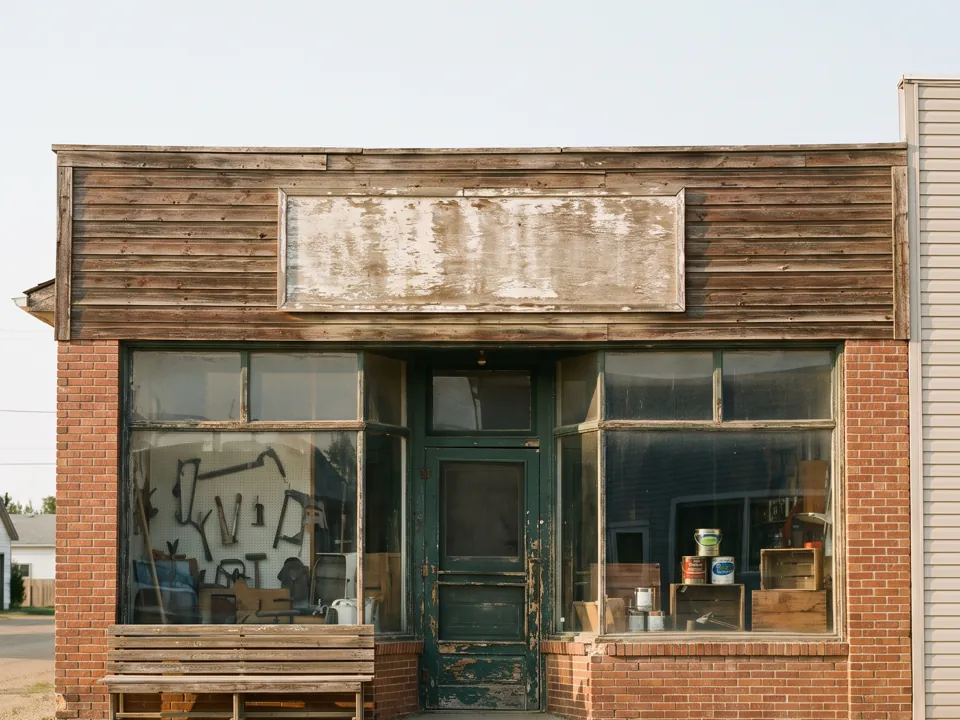 An independent hardware store on the main street of a prairie town
